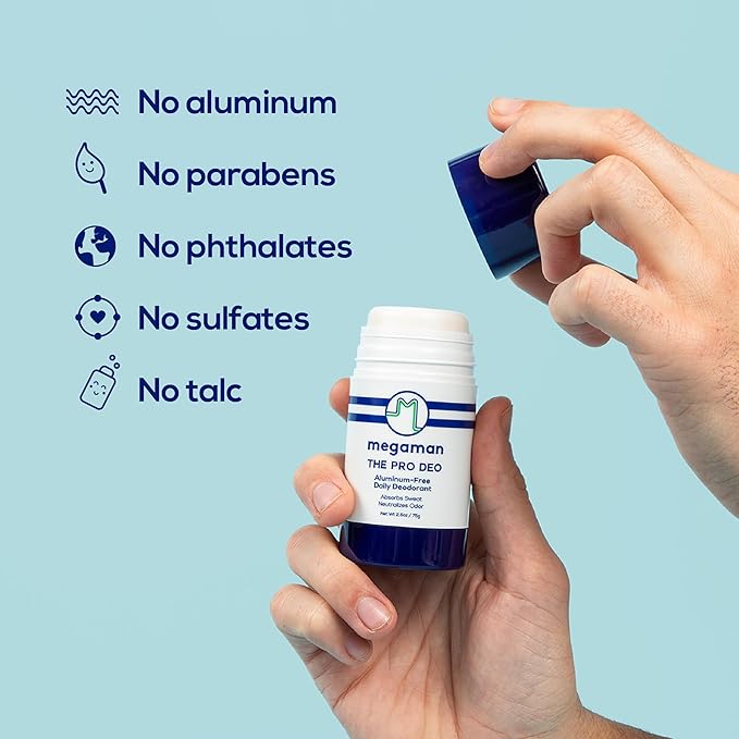 Megaman Pro Deo | Holiday Gifts for Men | Aluminum-Free Deodorant | Long-lasting Citrus Woods Scent | 2.6 oz