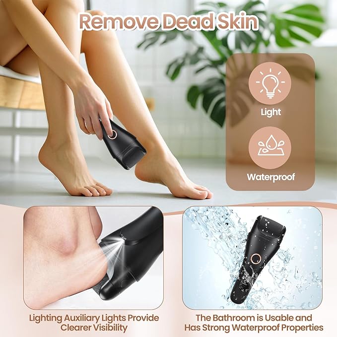 Electric Callus Remover for Feet Rechargeable - 3-Speed Adjustable Electronic Foot Callus Remover, Pedicure Tools for Feet for Hard Cracked Dry Dead Skin at Home - Christmas Gifts for Women Men