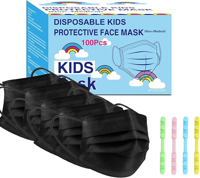 Rasav Kids Disposable Face Masks,3 Ply Kids Masks Disposable Breathable Colorful Cute Face Masks for Children, Girls & Boys
