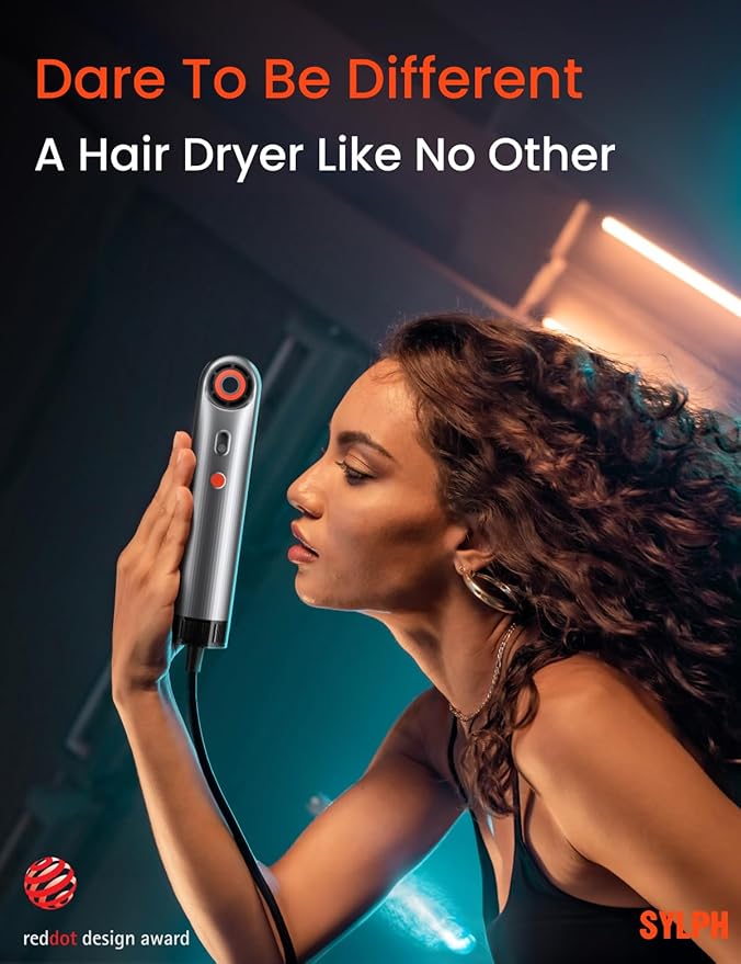 SYLPH Travel Hair Dryer, 60% Smaller & 0.55 lb Ultra Lightweight, 110,000 RPM High-Speed Motor, 200 Million Ions, Smart Mode, Temp Control, 4-Heat Modes, 850W, Mini Hair Dryer For Home, Hotel, Gym Use