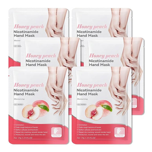 Hand Mask Moisturizing Gloves 6 Pack,Hydrating Hand Mask for Women,Soft Gloves for Dry Cracked Skin F