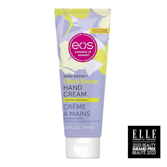 eos Shea Better Hand Cream - Vanilla Cashmere Hand Lotion | Instant Hydration + Lasting Protection | 2.5 oz (Pack of 2)