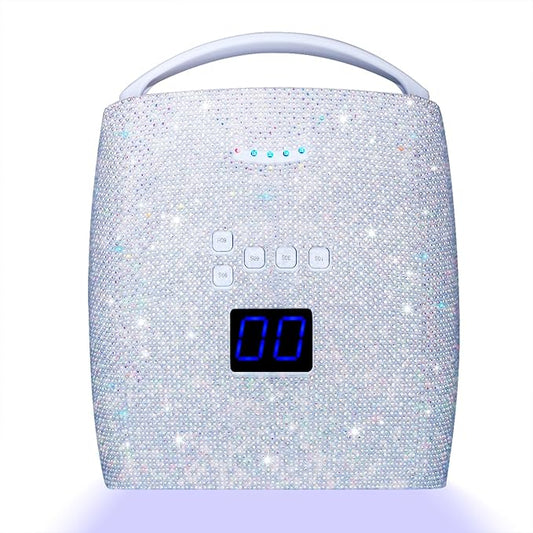 48W Cordless UV LED Nail Lamp,Rechargeable Gel Nail Dryer with Handle Nail Art Manicure Tools for Home and Salon (Pearl Diamond)