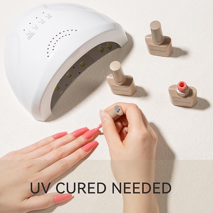 MAYCHAO 15ML Pink Ambition Gel Nail Polish 1Pc Coral Pink Gel Polish Soak Off UV LED Nail Polish Nail Art Starter Manicure Salon DIY at Home, 0.5 OZ