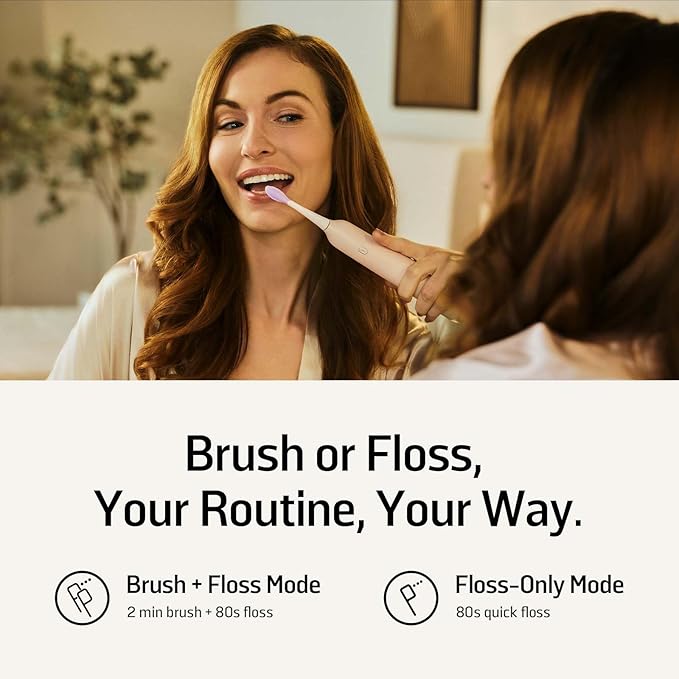 Soocas NEOS II Ultra – Electric Toothbrush with Water Flosser Combo, 3-in-1: Flosses, Vibrates and Oscillates, Flossing Toothbrush for Adults, Cordless Water Flosser for Travel, Champagne Gold