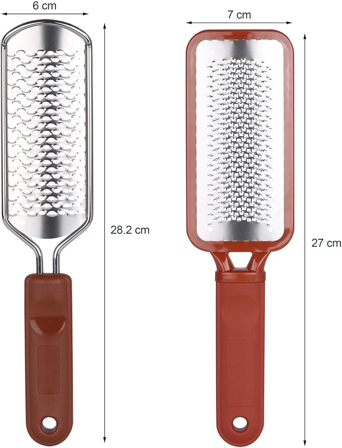 2 Pieces Colossal Foot Rasp Foot Files Callus Remover Foot Scrubber, Stainless Steel Feet Grater Heel File Foot Pedicure Tools for Dry Cracked Heels