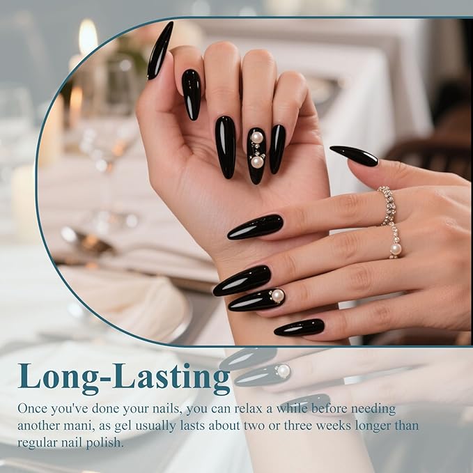 Artdone Gel Nail Polish Hema-free Solid Color Black For All Seasons Neutral Soak Off LED Lamp Needed For Manicure Nail Art