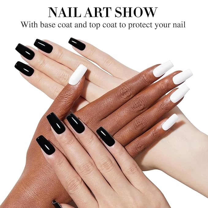 Double Rhythm 15ML Gel Nail Polish Pure Sheer Same Color Same Bottle Soak Off Gel Polish Art Manicure Salon DIY at Home for Women (Black-A1015)