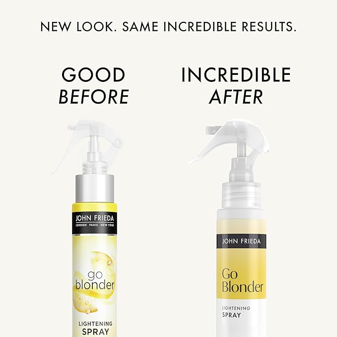 John Frieda Go Blonder Lightening Spray, Gradually Lightens Blonde Color, For Natural or Color-Treated Hair, Formulated with a Citrus Bontanical Blend, Paraben Free, 3.5 Oz, Pack of 2