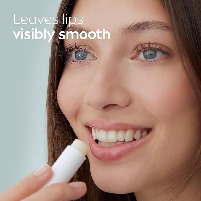 NIVEA Dewy Lip Balm with Hyaluronic Acid, Lightweight and Ultra-Hydrating for All Day Moisture, Leaves Visibly Less Noticeable Lip Lines and No Waxy Feel, 0.18 Oz, Pack of 4