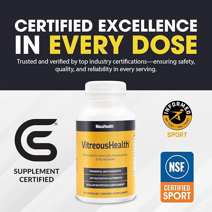 Macuhealth VitreousHealth Evidence-Based Eye Supplement - 90 Capsules