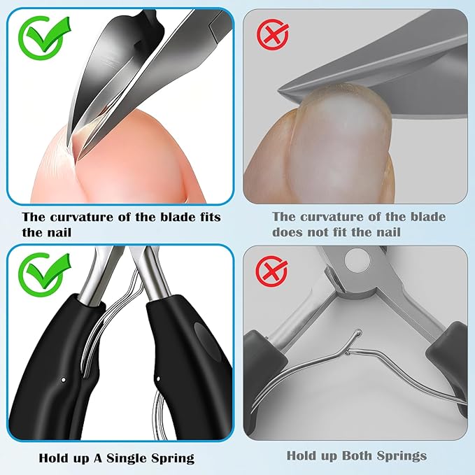 Heavy Duty Toenail Clippers Set for Seniors Thick Toenails, 7-in-1 Nail Clippers with Catcher, Professional Long Handle Ingrown Toenail Clippers for Men, Fingernail Manicure Pedicure Kit