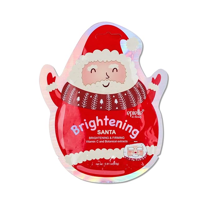 Epielle Holiday Character Face Mask 4 Pack, Fun & Effective Korean Skin Care, Spa Party Favors, Stocking Stuffers, Birthday Gifts for Women, Thanksgiving Essentials