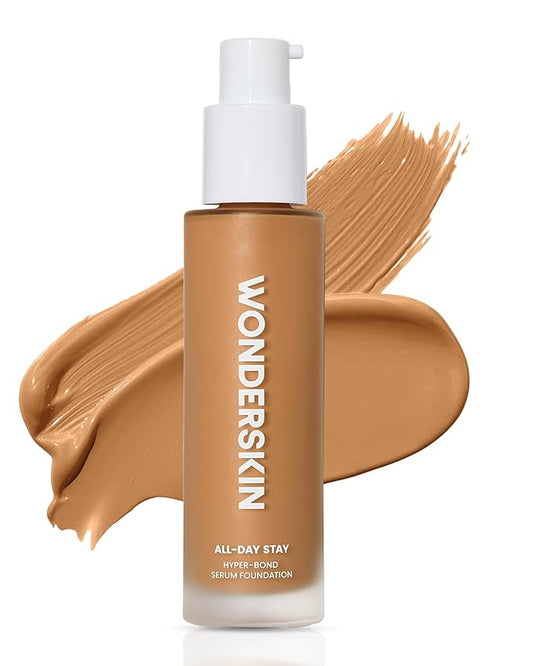 Wonderskin Hyper Bond All-Day Stay Serum Foundation – Waterproof, Transfer-Proof, 24HR Longwear Face Makeup with Niacinamide & Hyaluronic Acid – Lightweight, Natural Finish (Dream)