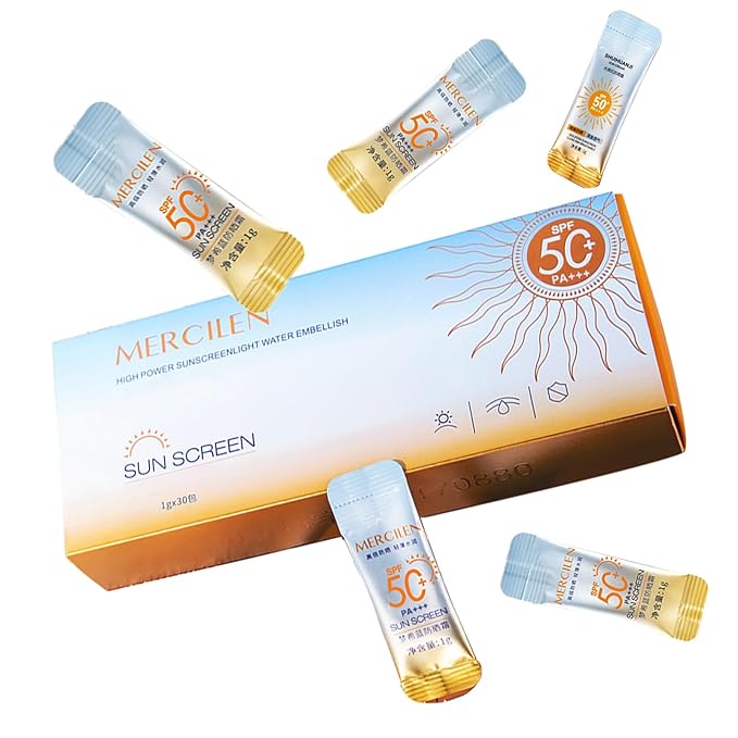 30PCS Mini Sunscreen SPF50+ PA+++ - Travel Size Sunscreen Bulk for Face & Body, Lightweight & Non-Greasy, Water-Resistant, Perfect for Summer Party & Thank You Gifts