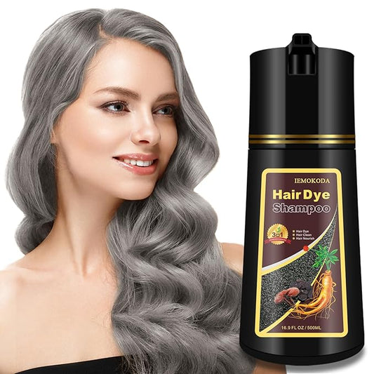 Silver Gray Hair Dye Shampoo for Women & Men - 3-in-1 Hair Color & Care, Gentle Covers Gray Hair in Minutes, Easy At-Home Color Shampoo Hair Dye, Formulated for Color Treated Hair, 16.9 Fl Oz