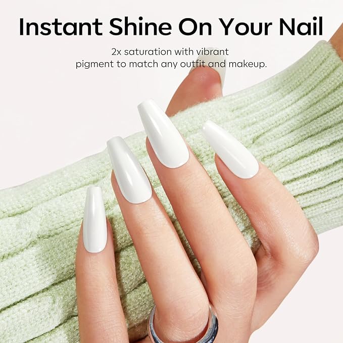 Modelones White Gel Nail Polish, 15 ML Off-White Color Gel Polish Summer Nail Gel Polish Soak Off Led Nail Art Gel Franch Manicure Salon DIY Gifts for Women