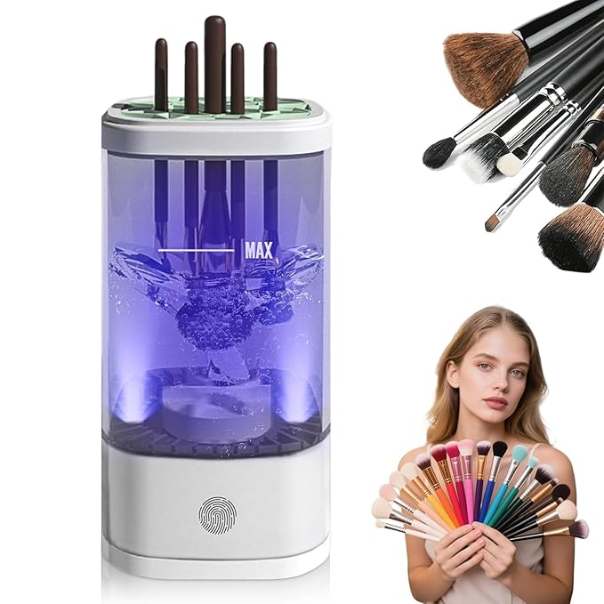 Electric Makeup Brush Cleaner,Portable Automatic Cosmetic Brushes Cleaner Machine,USB Rechargeable,Efficient Cleaning,Fits All Brush Sizes,For Home Deep Clean & Travel Quick Wash