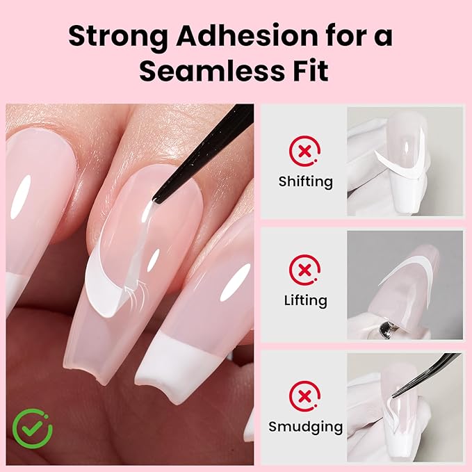 Beetles French Manicure Nail Art Stickers 30 Sheets French Tip Tool 3 Designs Self-Adhesive Nail Tips Guides for DIY Decoration Nails Art