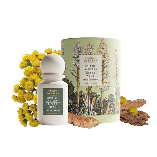 Panier des Sens - Sierra Wood Women Perfume 1.7 Floz – Sandalwood Perfume - Daily Luxury Women's Fragrances - Eau de Parfum Crafted in Grasse, France - Gifts for Her - Elegant Packaging