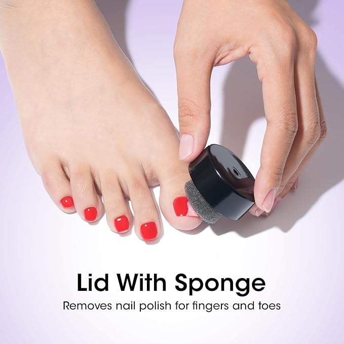 Gellen Nail Polish Remover, Dip Twist Sponge Nail Polish Remover Pot For Fingernail Toenail, Non-Acetone Fragrance Free, 5-9s Quick Removal, Lavender Scent No drying Formula Shea Butter & Vitamin E