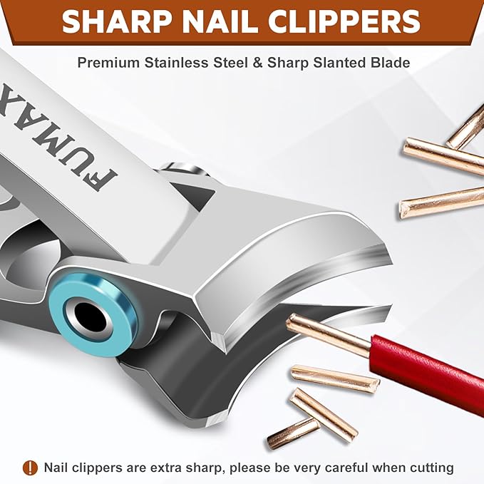 Toenail Clippers for Men Thick Toenails, Large Mens Toe Nail Clippers for Thick Nails for Seniors with Wide Opening, Heavy Duty Slanted Nail Clippers Fingernail Clipper with Long Handle Gifts for Men