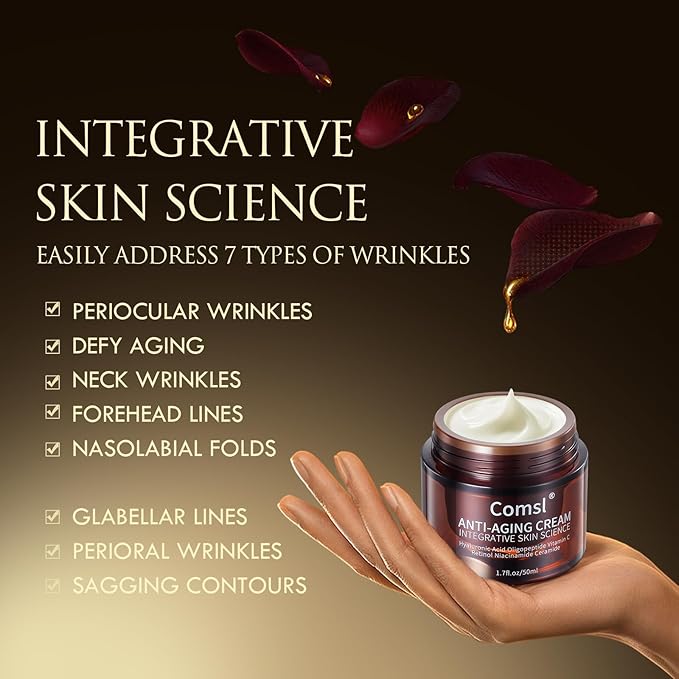 US-Made With 30% Active Ingredients,SGS Certified, Retinol Vitamin C Niacinamide, Ceramide,Oligopeptides,Anti-Aging Face Moisturizer for Face, Firming Skin Care,Neck & Upper Chest -1.7 fl.oz