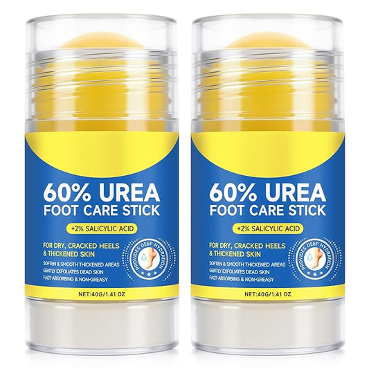 2Pack 60% Urea with 2% Salicylic Acid Urea Foot Care Stick, Foot Cream Moisturizer for Dry Cracked Feet, Knees, Elbows, Hands,Moisturizes and Hydrates the Dry Skin,Callus Remover & Skin Softener