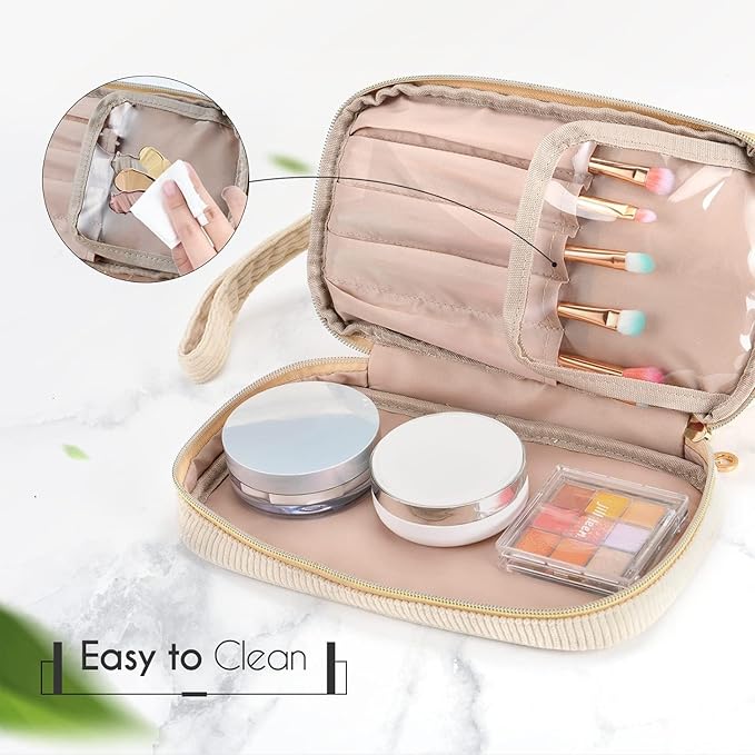 Travel Make up Bag Double Layer Cosmetic Bag Gift for Women Preppy Stuff Bag for Her Mom Girlfriend Wife Teacher 12 13 14 15 16 Years Old Teen Girl Gifts Trendy Bag