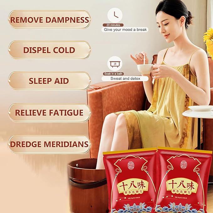 30 Bags Herbal Foot Soak,Foot Bath Herb,Foot Spa Bath Soak Foot Detox Soak to Remove Toxins,Relieve Fatigue & Dispel Cold and Remove Dampness 艾草排湿排寒泡脚包 900g(30 bags*30g) (Green A, 30.5x40.5CM)