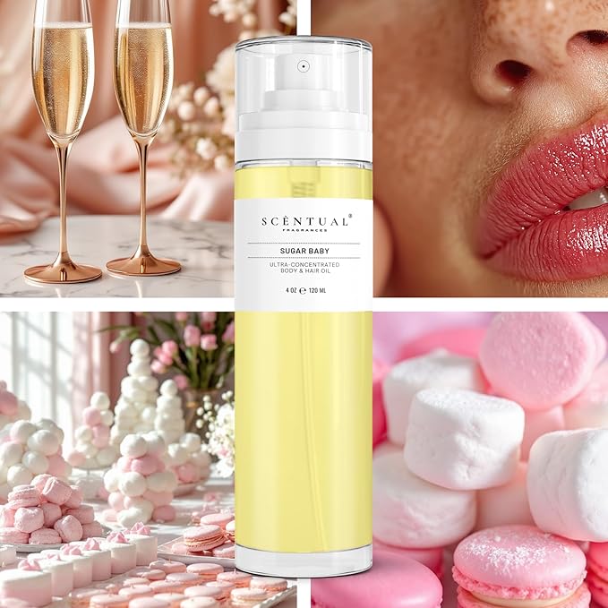 Sugar, Ultra-Concentrated Hair & Body Perfume Mist, Long Lasting Women's Fragrance, Gourmand Perfumes for Women, Vegan and Cruelty Free