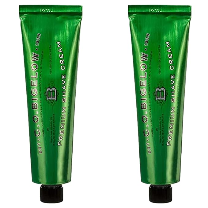 C.O. Bigelow Shaving Cream, 2 Pack of 5.2 oz Mens Shaving Cream with Eucalyptus Oil for Sensitive Skin & All Skin Types