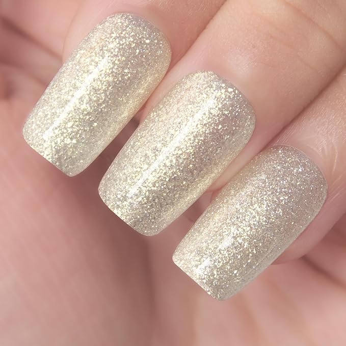 MAYCHAO 15ML White Gold Shimmer Gel Nail Polish 1Pc Mermaid Scales Gel Polish Soak Off UV LED Nail Polish Nail Art Starter Manicure Salon DIY at Home, 0.5 OZ