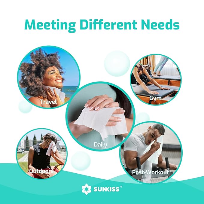 SUNKISS Trustplus Wet Wipes for Adult No Rinse, Extra Large 8”x12” Body Cleaning Washcloths for Elderly Incontinence & Cleansing, Unscented, 200 Count (4 Packs of 50)