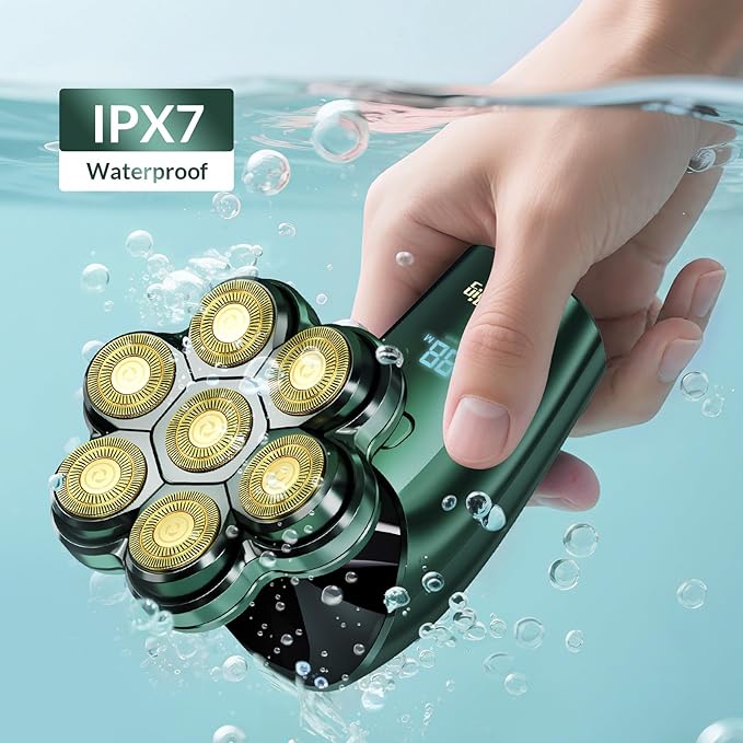Head Shavers for Bald Men - 7D Arc Electric Razor with Magnetic Detachable Head, Waterproof Wet Dry 5-in-1 Electric Shaving & Grooming Kit, LED Display Rechargeable Head & Body Hair Shaver