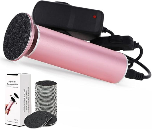 Electric Foot File Callus Remover for Feet, Adjustable Speed Foot Sander Grinder Professional Pedicure Tools for Dead Skin Heel Calluses with Replaceable Sandpaper Discs (Upgraded FCR-1 Pink)