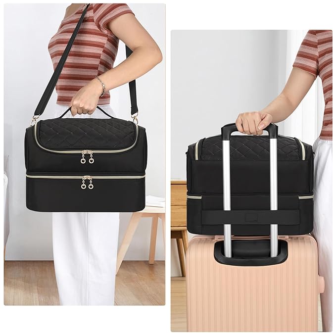 CUBETASTIC Nail Polish Organizer, Nail Tech Organizers and Storage Case Holds 69 Bottles Nail Polish & Nail Lamp, Travel Nail Supplies bag for Nail Tech Kit & Manicure Tools, Black