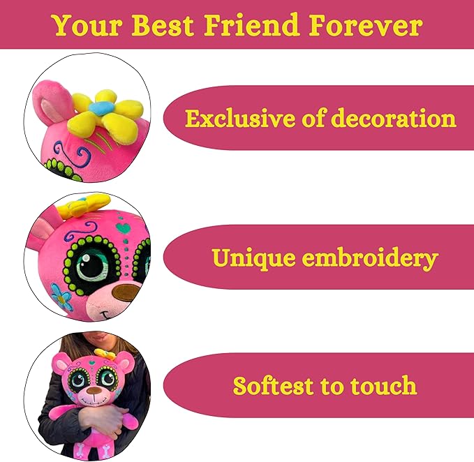 Sugar Skull Teddy Bear (Dreamland Pink)