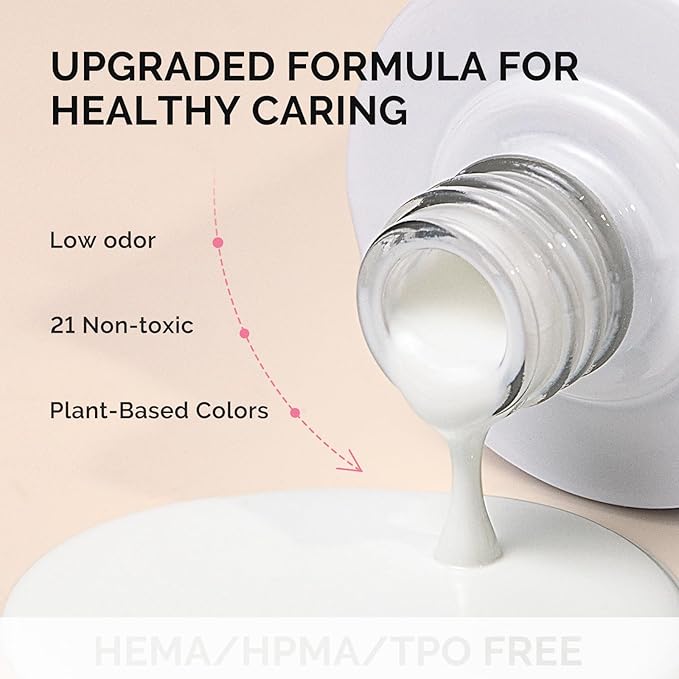 MelodySusie Fleurwee Plant Based Gel Nail Polish, Hema Free White Nail Polish, Soak Off UV LED Gel Polish Gifts for Women 21 Non Toxic Long Lasting Nail Art Manicure Salon DIY at Home P04
