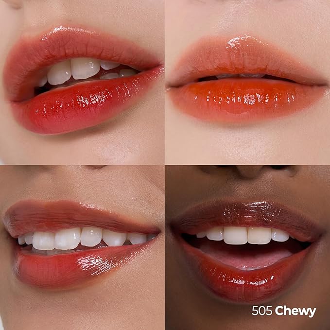 Laka Popping Balloon Lip Stain, 4.5g/0.15oz, Glossy Plumping Lip Tint, Moisturizing, Non-Sticky Texture for All-Day Hydration, Vegan, K-Beauty (#505 Chewy)