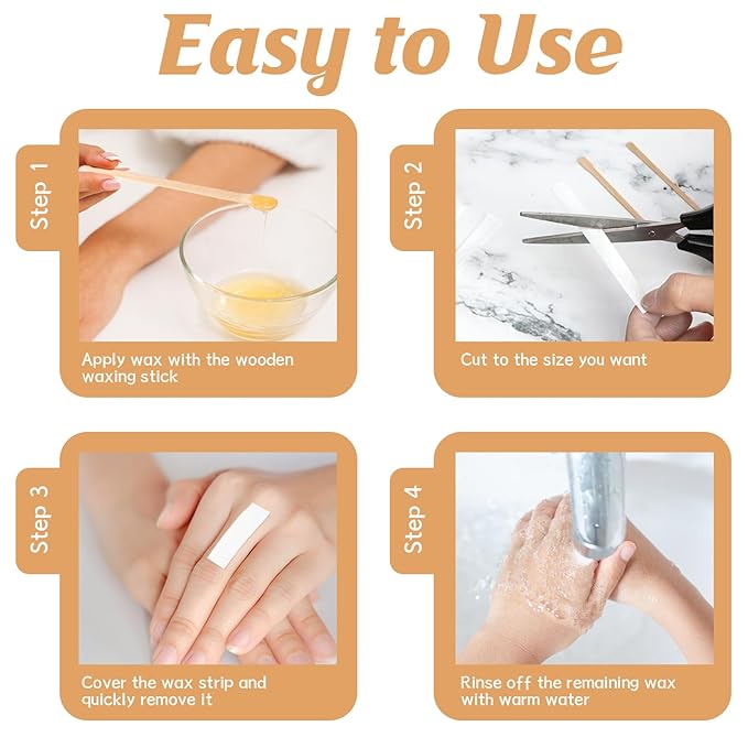 300 Pcs Eyebrow Wax Sticks and Strips Wax Applicator Sticks with 3 Compartments Wax Strips Organizer Flat Waxing Spatulas Small Eyebrow Strip Paper for Lip Nose Body