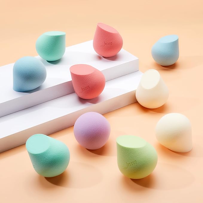 Jessup Makeup Sponge, Soft Latex-free Sponge for Foundation Liquid Creams 1 Pack (Shell Pink), SP002
