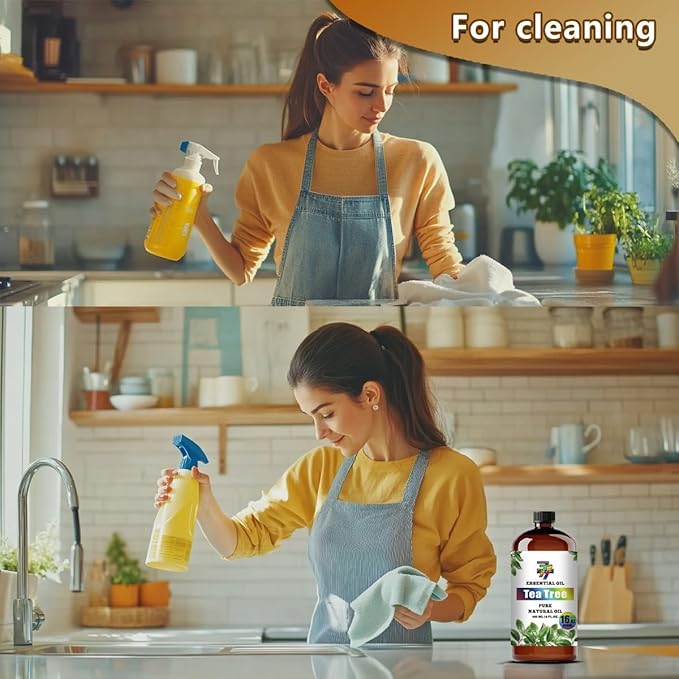 Tea Tree Essential Oil (16 oz / 480 ml) – Coconut Oils for diffusers, humidifiers, Home Baths, Cleaning Products, Yoga, DIY Soaps and DIY Scented Candles