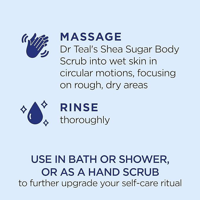 Dr Teal's Shea Sugar Scrub Trial Pack, Rose, Shea Butter, Citrus 19 oz (Pack of 3)