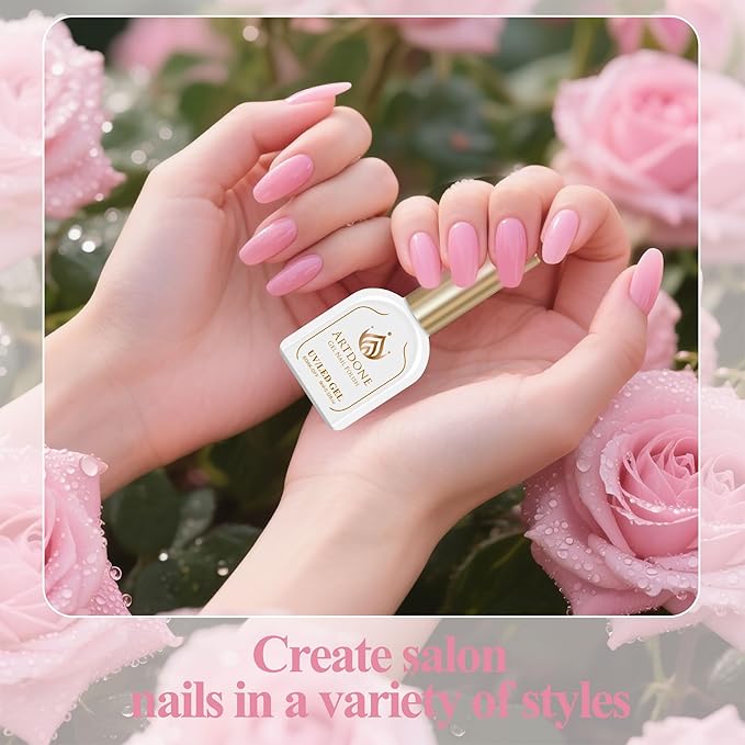 Artdone Gel Nail Polish Hema-free Solid Color Light Pink For All Seasons Neutral Soak Off LED Lamp Needed For Manicure Nail Art