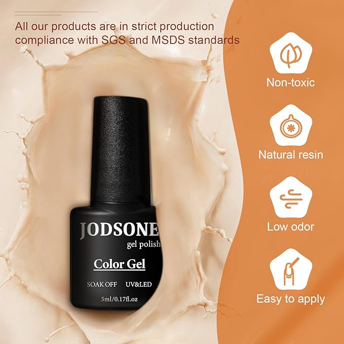 JODSONE 60 PCS Gel Nail Polish Starter Kit 55 Color Combination of Light and Dark Colors Emerald Green Klein Blue Soak off No Wipe Base Coat Matte and Glossy Top Coat Nail Gel Kit
