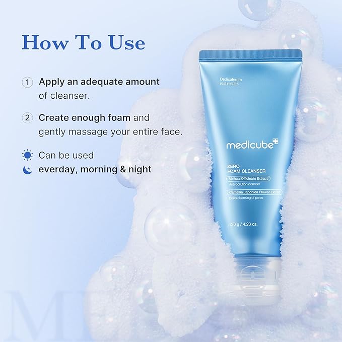 medicube Zero Foam Cleanser and Pore Brush Set | Deep Pore Cleansing for Fresh, Clear, and Smooth Skin | Holiday Stocking Stuffers