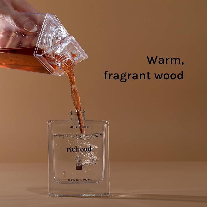Just Juice Rich Oud - Oud Perfume for Women and Men - Bergamot, Saffron, and Amber Perfume - Rich and Woody Scent - 3.4 oz