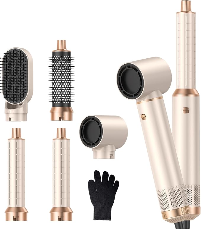 5 in 1 Hair Dryer Brush, Negative Ion Air Styler Wrap Hair Styler Upgrade Blow Dryer Brush Air Curler for Hair, Blowout Brush Set As A Gift for Straight/Curl/Drying/Smoothing