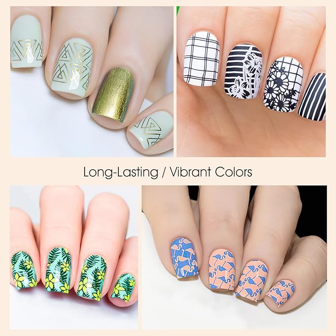 8 Colors Nail Stamping Polish Gels for Nail Stamp Print Polish Stamper DIY Nail Art Stamping Manicure